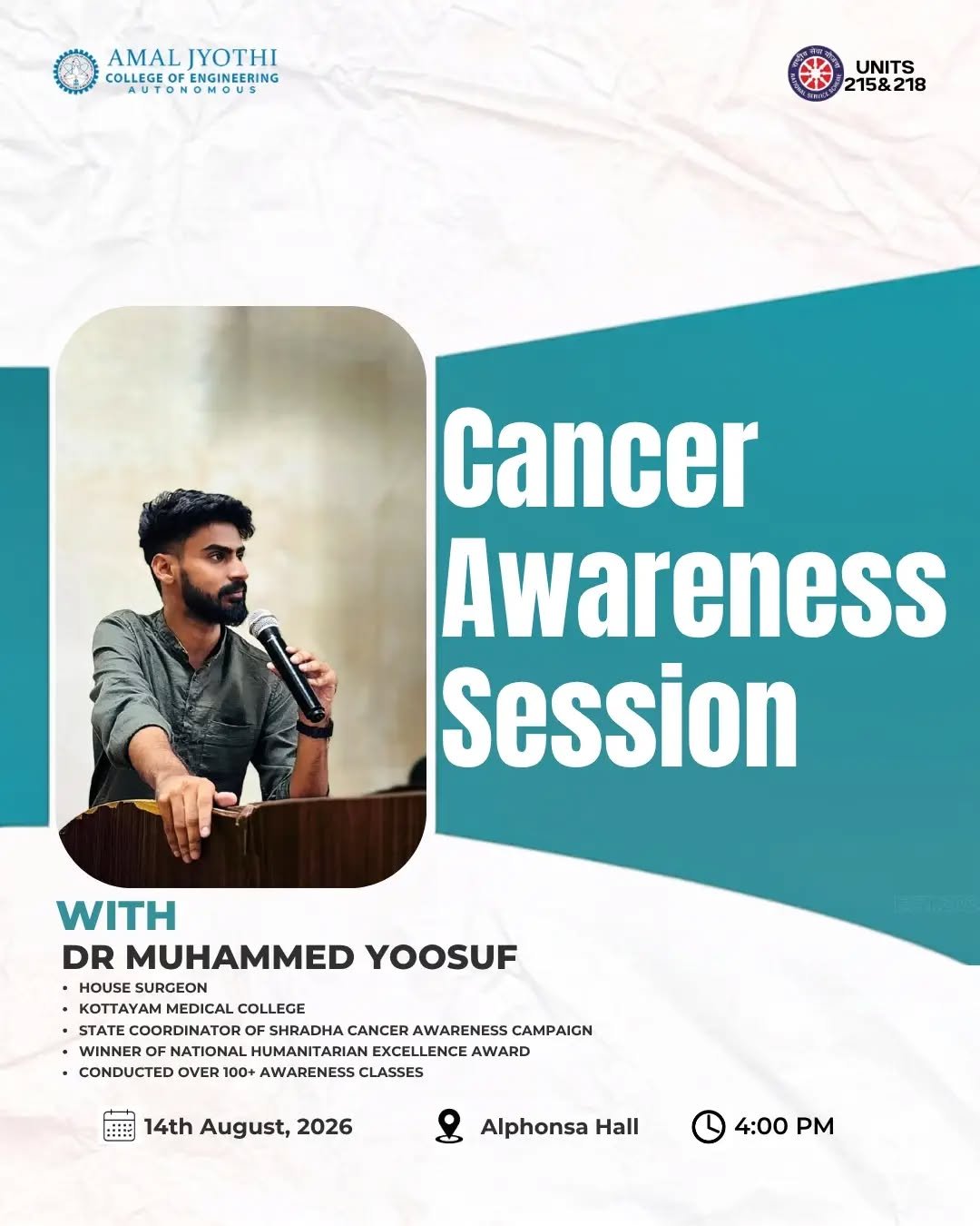 Cancer Awareness Class At AMAL JYOTHI COLLEGE | DR MUHAMMED YOOSUF